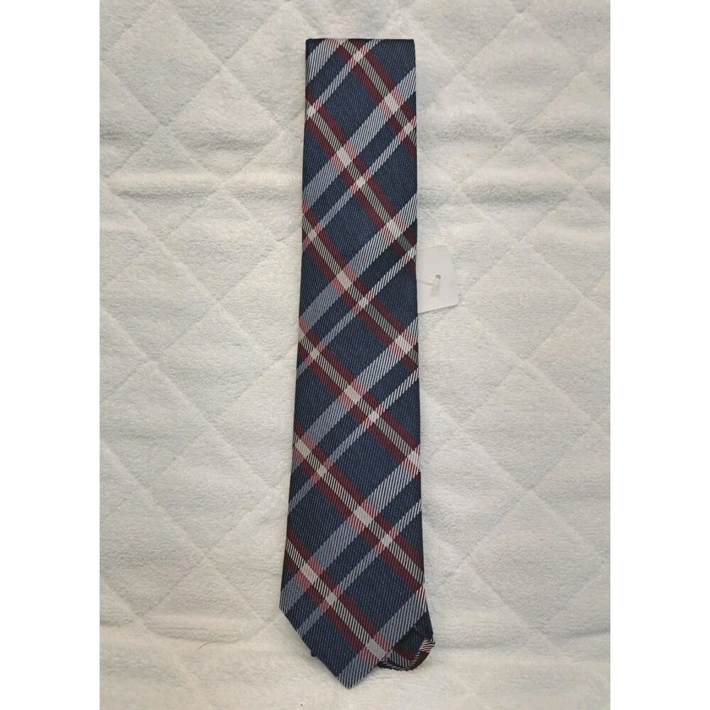 The Men's Store Bloomingdales Blue & Red Plaid Tie